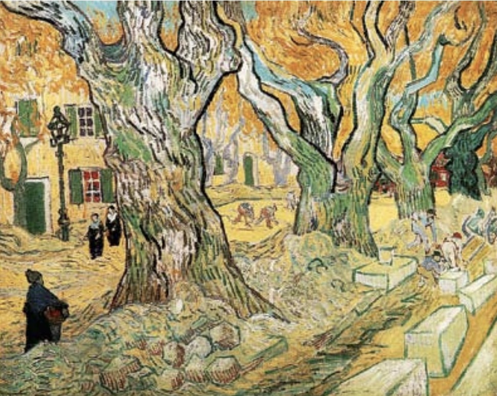 Vincent Van Gogh: Nagy platánfák (korábban: Útjavítók), 1889, olaj, vászon, 104,5x124,5 cm, Művészeti Múzeum, cleveland © The cleveland Museum of Art, 2006